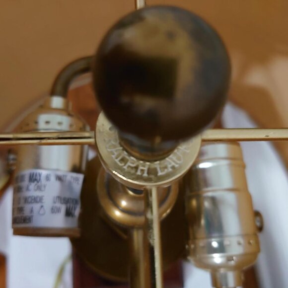 Ralph Lauren Wood & Brass Lighthouse Lamp with Ralph Lauren Lampshade Included - Picture 9 of 9
